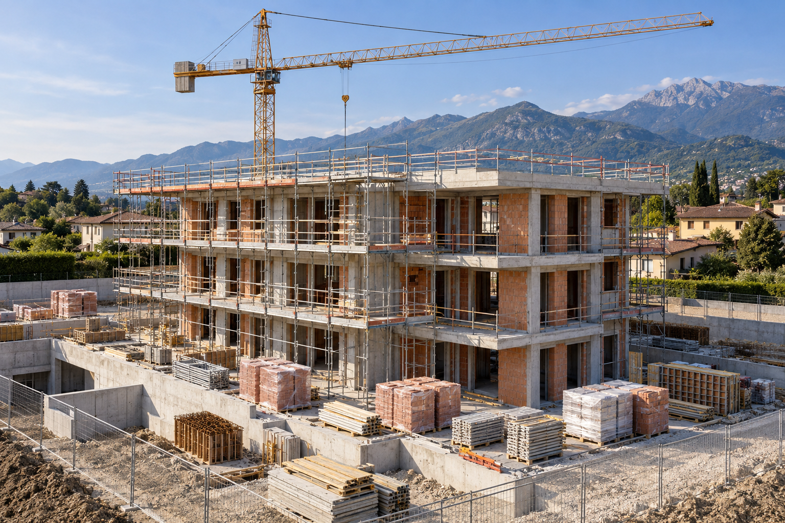 Cantiere residenziale illustrativo generato con IA