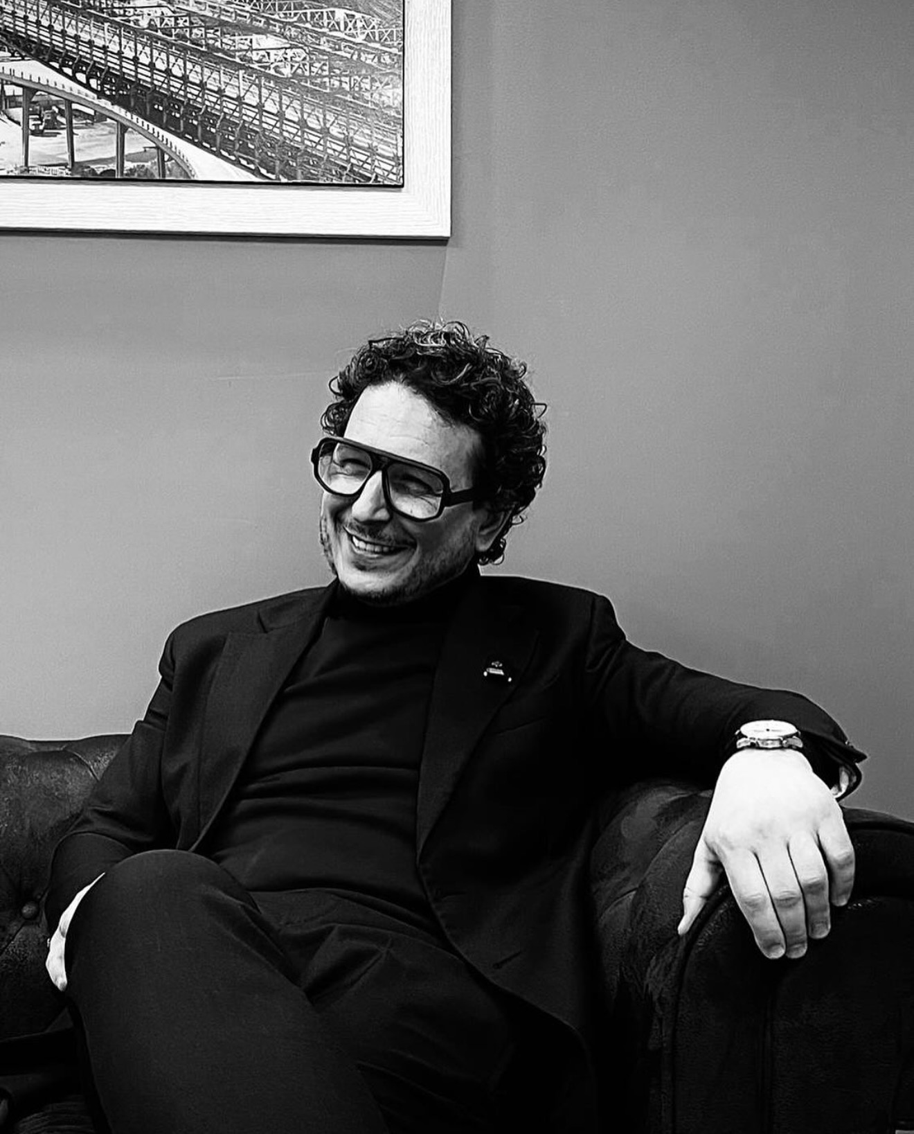 Davide Catalano, fondatore di Maison David, ritratto in bianco e nero